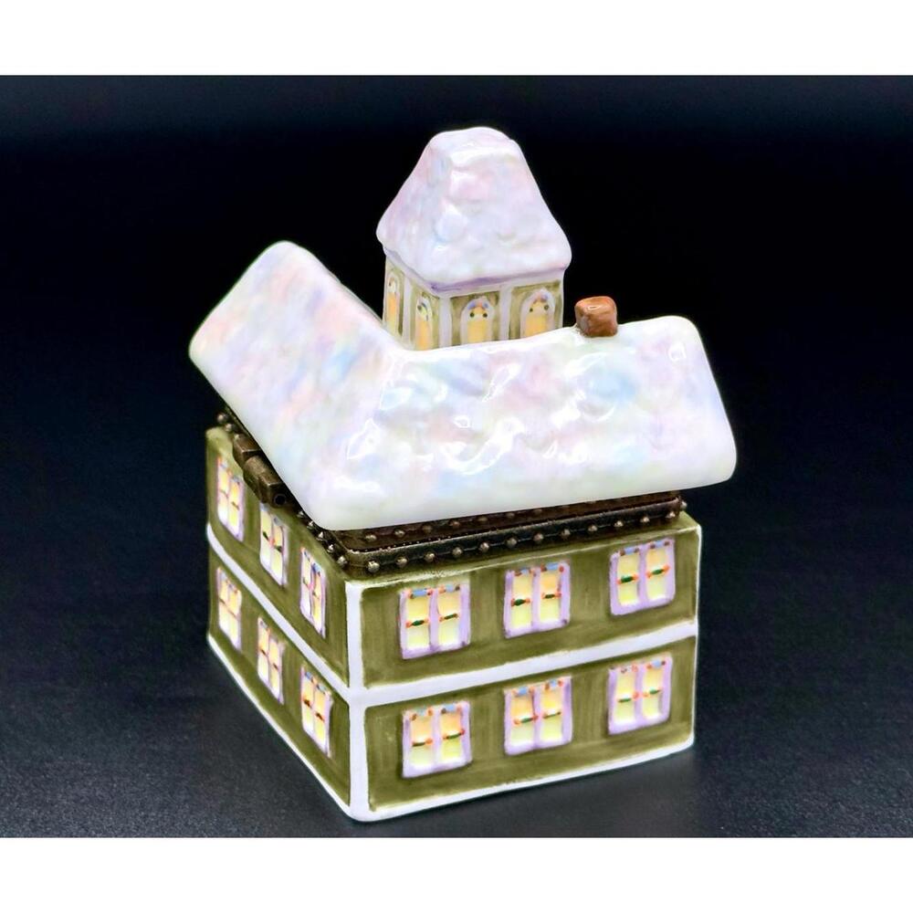 Thomas Kinkade Victorian Christmas House Trinket Box Snowy Estate Hidden Keepsak - Picture 3 of 6